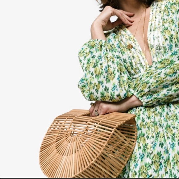 Bamboo half moon crescent arc bag purse - Picture 4 of 4